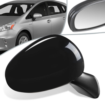 RETROVISOR MIRROR - OEM - 12-17 TOYOTA PRIUS V - POWERED - PAINTABLE - RIGHT - BLACK