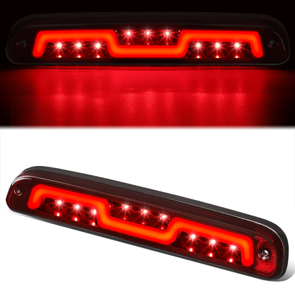 LUZ DE FRENO 3RD BRAKE LIGHT - 93-11 FORD RANGER / 99-16 F-250, F-350 SD, F-450 SD, F-550 SD / 95-03 MAZDA B2300, B2500, B3000, B4000 - FITS MODELS WITH CARGO LIGHTS ONLY - SEQUENTIAL CHASE LED - DARK RED