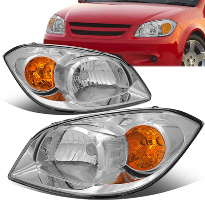 FAROS 05-10 CHEVROLET COBALT / 07-10 PONTIAC G5 / 05-06 PONTIAC PURSUIT - OE STYLE - CHROME HOUSING / CLEAR CORNER - 9007 LOW BEAM / HIGH BEAM