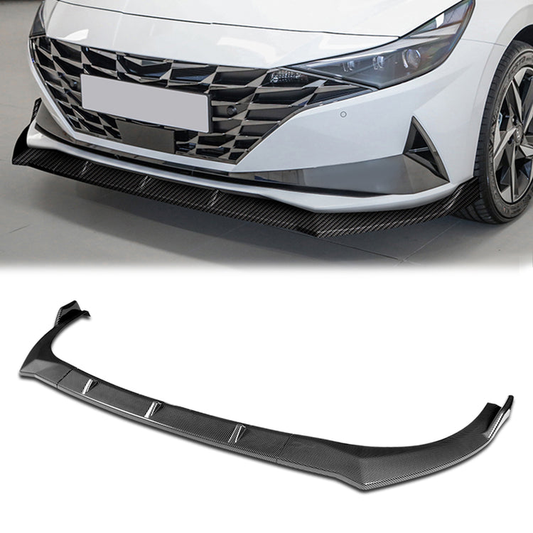 LIP FRONTAL 21-22 HYUNDAI ELANTRA - REQUIRES DRILLING BUMPER FOR INSTALLATION - 3PC - CARBON FIBER LOOK
