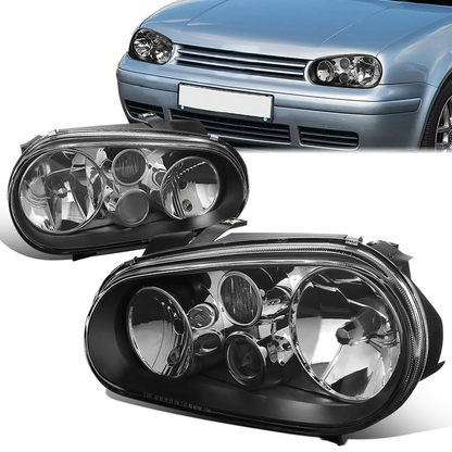 FAROS 99-05 VOLKSWAGEN GOLF / 99-02 VOLKSWAGEN CABRIO - H7 LOW BEAM / H1 HIGH BEAM / 2827 TURN SIGNAL - BLACK HOUSING