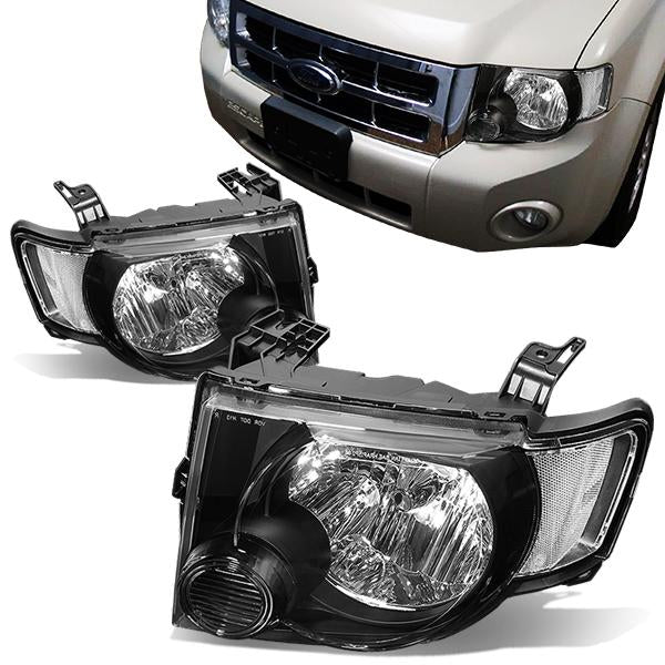 FAROS 08-12 FORD ESCAPE 4-DOOR - H13 LOW BEAM / HIGH BEAM - BLACK HOUSING / CLEAR CORNER