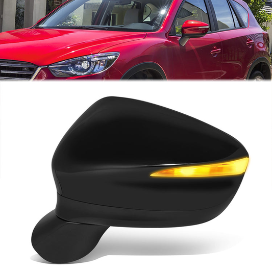 RETROVISOR MIRROR - OE STYLE - MAZDA CX-5 15-16 - WITH POWER WITH BLIND SPOT WITH SIGNAL - DRIVER SIDE - PAINT TO MATCH - BLACK