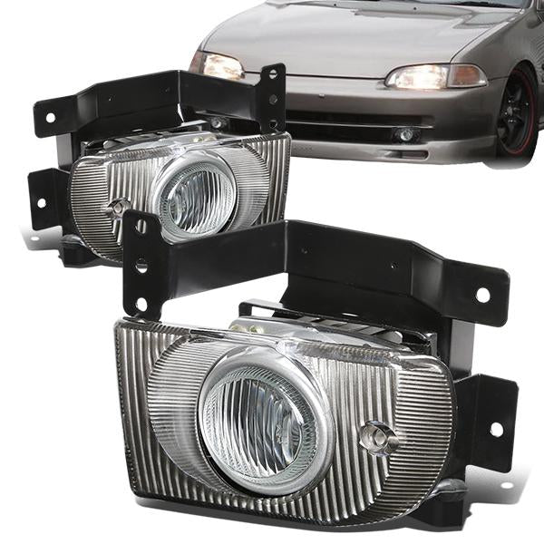 FAROS DE NIEBLA 92-95 HONDA CIVIC 4-DR - W/ SWITCH - H3 BULB - CLEAR