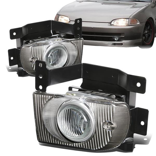 FAROS DE NIEBLA 92-95 HONDA CIVIC 4-DR - W/ SWITCH - H3 BULB - CLEAR