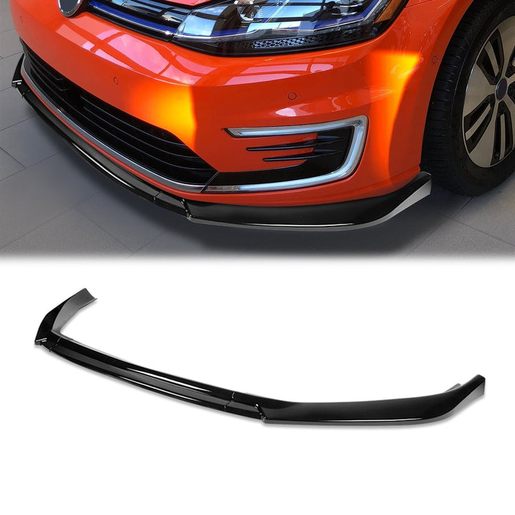 LIP FRONTAL 18-21 VOLKSWAGEN GOLF - DOES NOT FIT GTI, R, R-LINE - REQUIRES DRILLING BUMPER FOR INSTALLATION - 3 PC - PAINTED GLOSS BLACK