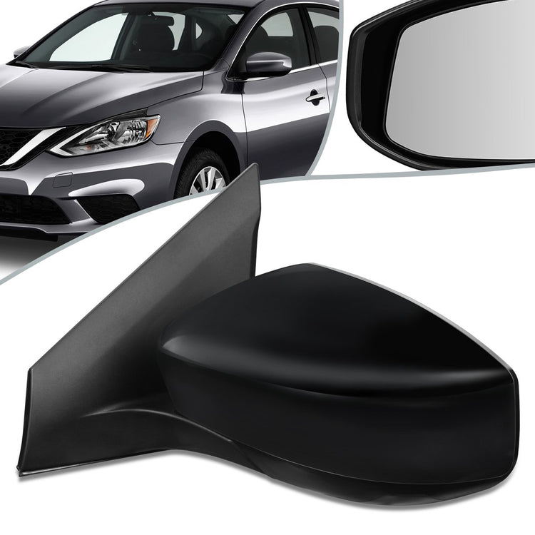 RETROVISOR MIRROR - OEM - 13-15 NISSAN SENTRA - POWERED - HEATED - FOLDING - BLACK MATERIAL - LEFT