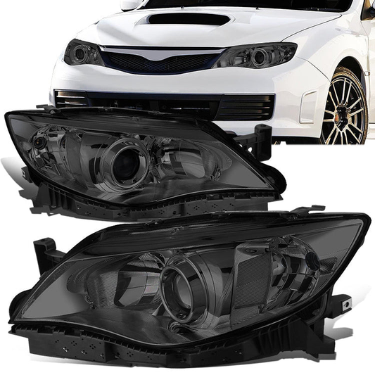 FAROS 08-11 SUBARU IMPREZA - FITS MODELS W/ FACTORY EQUIPPED HALOGEN HEADLIGHTS - DOES NOT FIT MODELS W/ FACTORY EQUIPPED HID HEADLIGHTS - OE STYLE - H11 LOW / 9005 HIGH / 1157A SIGNAL - CHROME HOUSING / SMOKED LENS / CLEAR CORNER