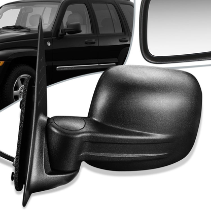 RETROVISOR MIRROR - 02-07 JEEP LIBERTY - POWERED - HEATED - OEM - LEFT - TEXTURED/BLACK