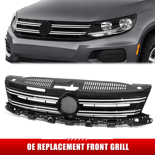 PARRILLA GRILLE - VG TIGAN '09-'11/'12-'17/ GRILLE ASS'Y 12-17/ MAT-BLACK W/CHROME MLDG//PARTS.NO,VW1200160//OEM NO,5N0853651J9B9