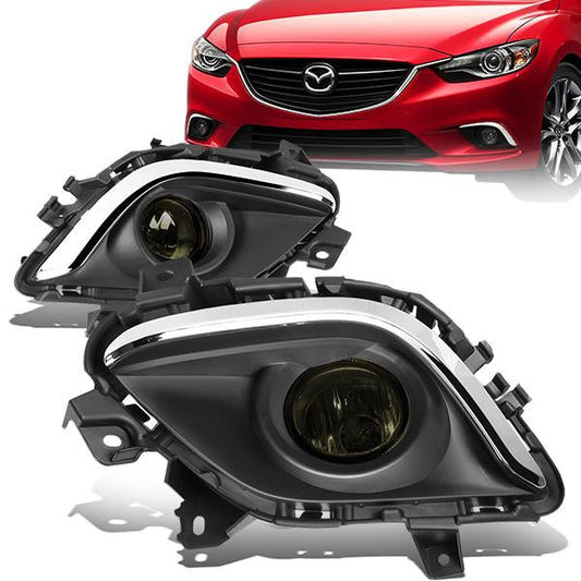 FAROS DE NIEBLA 14-16 MAZDA 6 - WITH SWITCH, CHROME TRIM BEZEL - H11 BULB - SMOKE