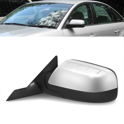 RETROVISOR MIRROR - OE STYLE - FORD TAURUS 08-09 - WITH POWER WITH HEATED GLASS CHROME COVER - DRIVER SIDE - SMOOTH - CHROME / BLACK