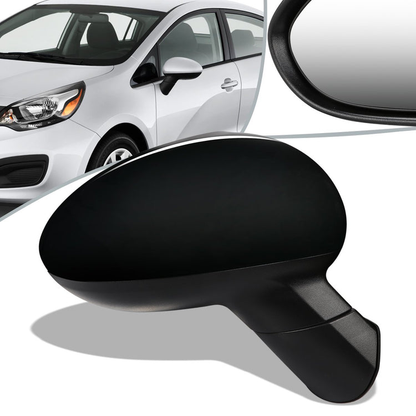 RETROVISOR MIRROR - OEM - 12-15 KIA RIO - POWERED - HEATED - FOLDING - BLACK MATERIAL - RIGHT