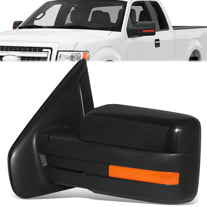 RETROVISOR MIRROR - OE STYLE - FORD F-150 09-10 - WITH POWER WITH HEATED WITH SIGNAL - DRIVER SIDE - PAINT TO MATCH - BLACK