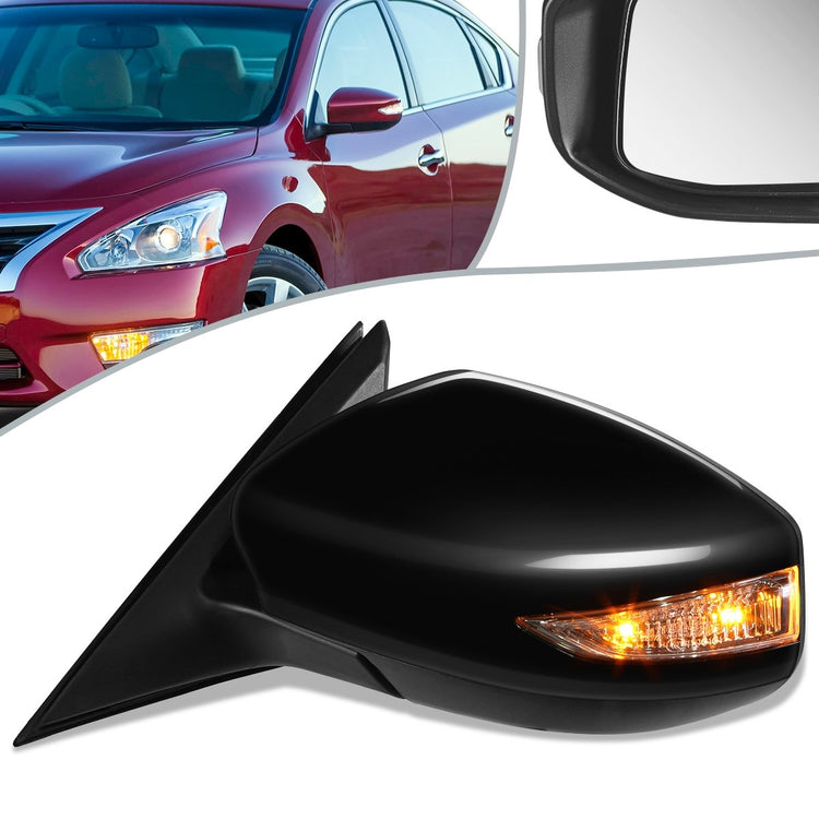 RETROVISOR MIRROR - OEM - 13-18 NISSAN ALTIMA SEDAN - POWERED - HEATED - TEXTURED - BLACK - LEFT