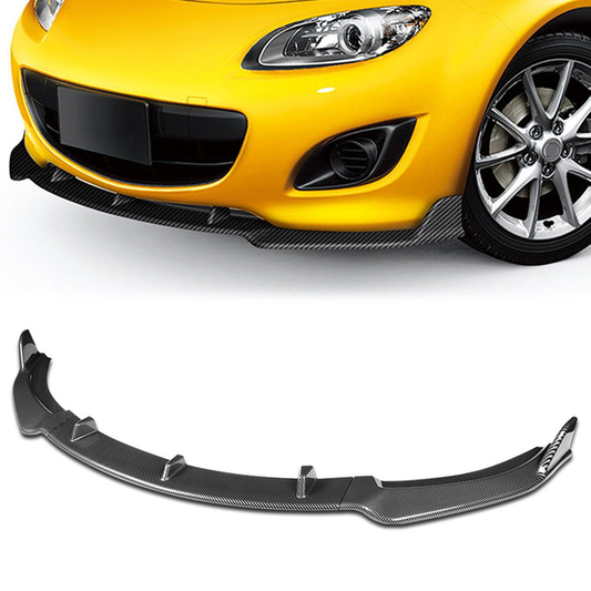 LIP FRONTAL 09-13 MAZDA MX-5 MIATA - REQUIRES DRILLING BUMPER FOR INSTALLATION - 3PC - CARBON FIBER LOOK