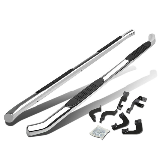 ESTRIBOS 3" - ROUND - 45 DEG - 05-16 TOYOTA TACOMA - DOUBLE CAB - SILVER