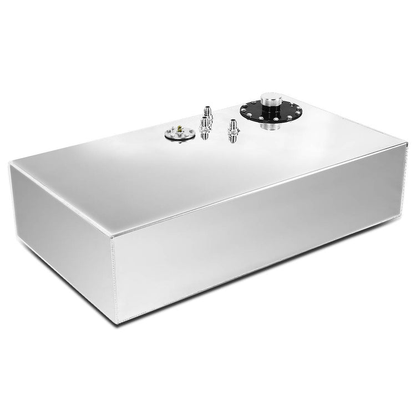 TANQUE DE GASOLINA FUEL CELL - GAS TANK WITH LEVEL SENDER - 17 GALLON - TOP-FEED - ALUMINUM - FLAT TANK - POLISHED