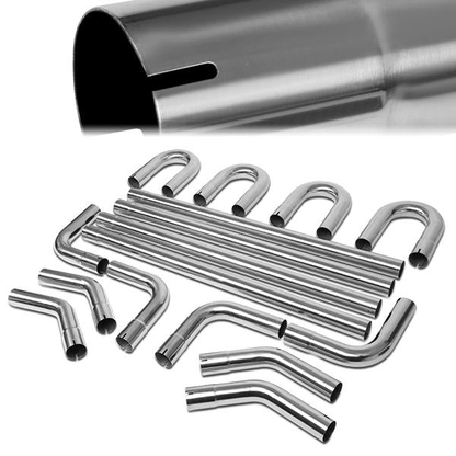 nan EXHAUST PIPES - UNIVERSAL PIPING KIT - POLISHED - 2.5"