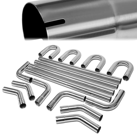 nan EXHAUST PIPES - UNIVERSAL PIPING KIT - POLISHED - 2.5"