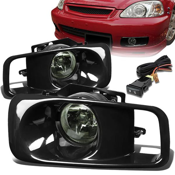 FAROS DE NIEBLA 99-00 HONDA CIVIC 2/3/4-DR - W/ SWITCH - H2 BULB - SMOKE