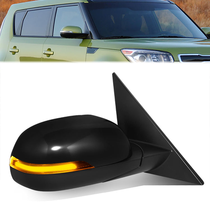 RETROVISOR MIRROR - OE STYLE - KIA SOUL 14-19 - WITH POWER WITH HEATED GLASS WITH TURN SIGNAL - PASSENGER SIDE - PAINT TO MATCH - BLACK