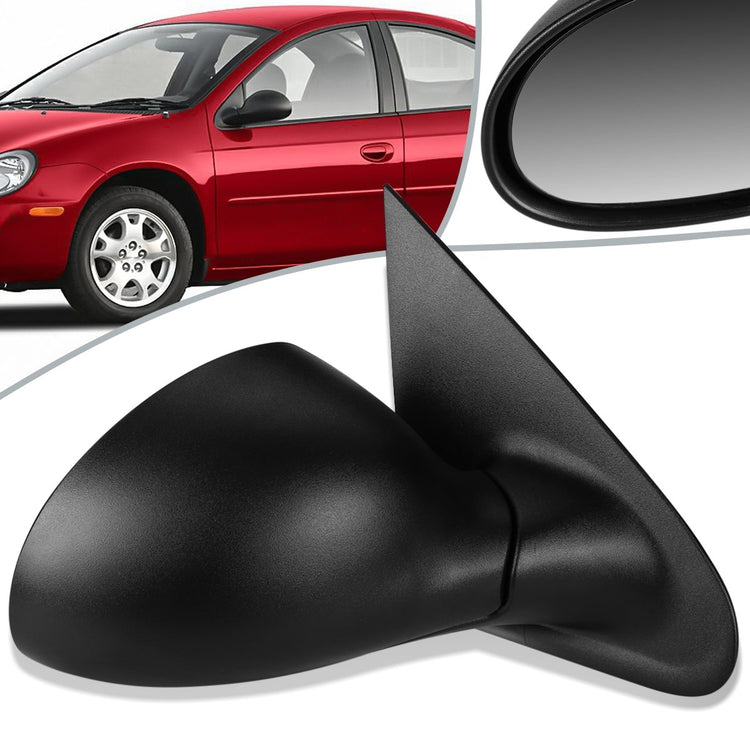 RETROVISOR MIRROR - OEM - 00-02 DODGE NEON / 00-01 PLYMOUTH NEON - POWERED - HEATED - PAINTABLE - BLACK - RIGHT