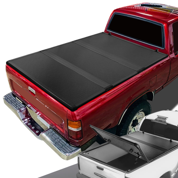 TAPADERA DE CAJUELA TONNEAU COVER - HARD TRI-FOLD - 89-94 TOYOTA PICKUP / 95-04 TOYOTA TACOMA - FITS 6FT FLEETSIDE / STYLESIDE BED MODELS ONLY