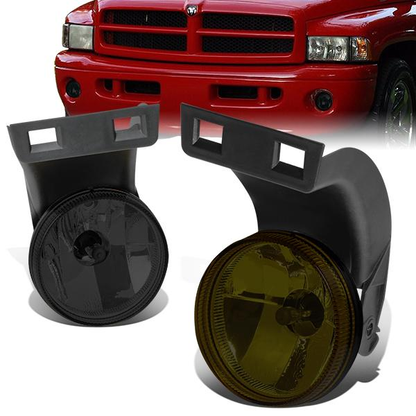 FAROS DE NIEBLA 94-98 DODGE RAM 1500, 2500, 3500 - FITS MODELS WITHOUT SPORT PACKAGE ONLY - NO SWITCH - SMOKE
