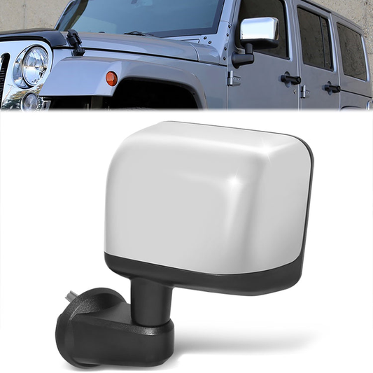 RETROVISOR MIRROR - OE STYLE - JEEP WRANGLER 14 - WITH POWER WITH HEATED GLASS WITH CHROME COVER - DRIVER SIDE - SMOOTH - BLACK / CHROME