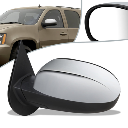 RETROVISOR MIRROR - OEM - 07-14 CHEVY SUBURBAN 1500 / 07-13 CHEVY SUBURBAN 2500 / 07-14 CHEVY TAHOE - FITS MODELS WITH OFF-ROAD PACKAGE - POWERED - HEATED - WITH PUDDLE LIGHT - CHROME - LEFT