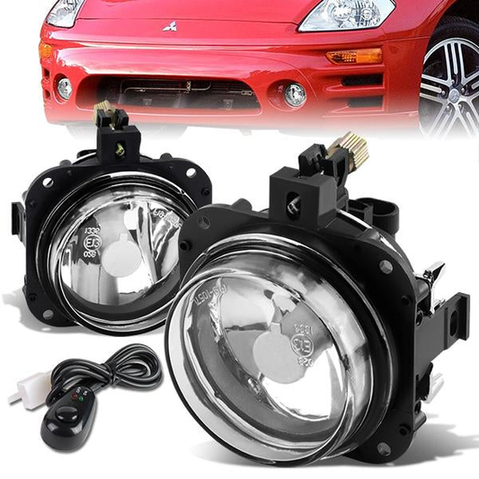 FAROS DE NIEBLA 02-05 MISTUBISHI ECLIPSE / 04-08 GALANT - WITH SWITCH - 9145 BULB - CHROME / CLEAR