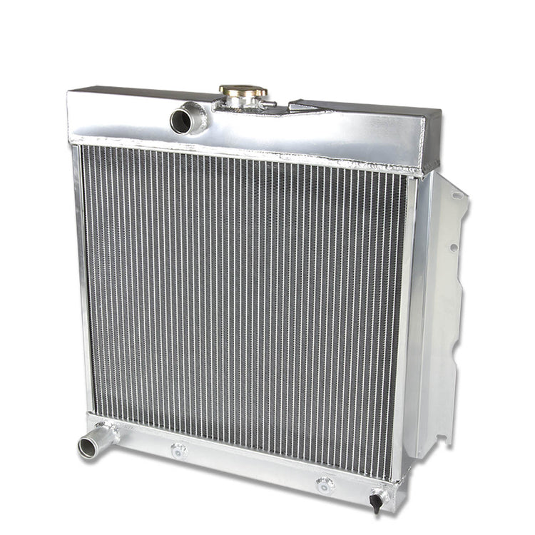 RADIADOR DE ALUMINIO RADIATOR - 2 ROWS - 65-66 DODGE DART, PLYMOUTH VALIANT / 66-69 CHAVRGER / 65-69 CORONET / 63-67 FURY, BELVEDERE / 65-67 SATELLITE - FITS AUTOMATIC / MANUAL TRASMISSION MODELS W/ 4.5L-7.2L 273 - 440 CU. IN. A, LA, HEMI, MAGNUM V8