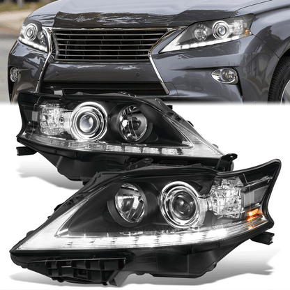 FAROS 13-15 LEXUS RX350, RX450H - FITS MODELS W/ HALOGEN HEADLIGHTS ONLY - PROJECTOR - H11 LOW BEAM / 9005 HIGH BEAM/ 168 SIDE MARKER / 7440A SIGNAL - CHROME HOUSING / CLEAR CORNER