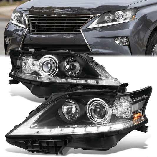 FAROS 13-15 LEXUS RX350, RX450H - FITS MODELS W/ HALOGEN HEADLIGHTS ONLY - PROJECTOR - H11 LOW BEAM / 9005 HIGH BEAM/ 168 SIDE MARKER / 7440A SIGNAL - CHROME HOUSING / CLEAR CORNER