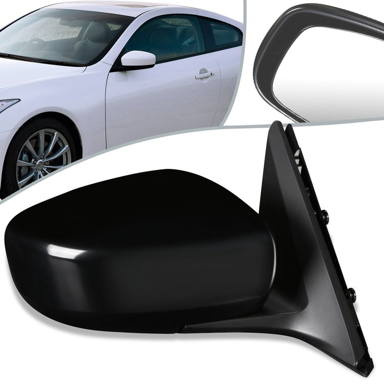 RETROVISOR MIRROR - OEM - 08-13 INFINITI G37 COUPE / 14-15 INFINITI Q60 - POWERED - TEXTURED - BLACK - RIGHT