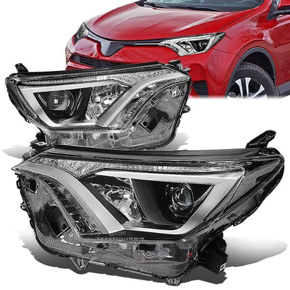 FAROS 16-18 TOYOTA RAV4 - PROJECTOR LOW BEAM - 9012 HIGH / LOW BEAM - CHROME HOUSING / CLEAR CORNER