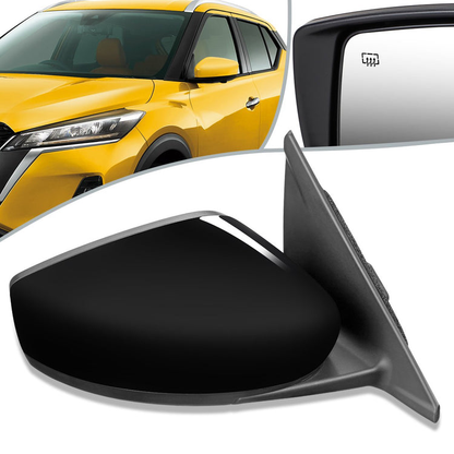 RETROVISOR MIRROR - OEM - 18-20 NISSAN KICKS - POWERED - HEATED - FOLDING - BLACK MATERIAL - RIGHT