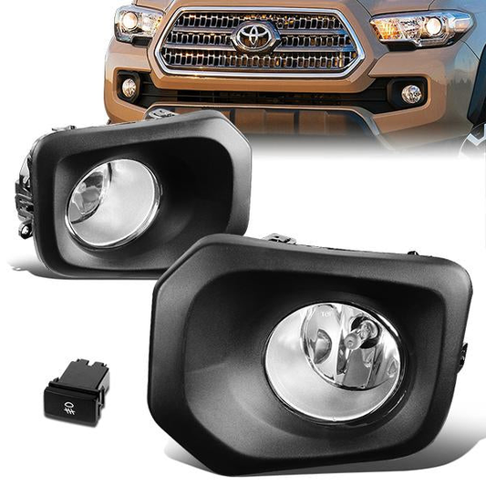 FAROS DE NIEBLA 16-20 TOYOTA TACOMA - WITH SWITCH, BEZEL - H11 BULB - CHROME / CLEAR