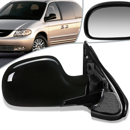 RETROVISOR MIRROR - OEM - 01-07 CHRYSLER TOWN & COUNTRY / 01-07 DODGE CARAVAN / 01-07 DODGE GRAND CARAVAN - POWERED - PAINTABLE - BLACK - RIGHT