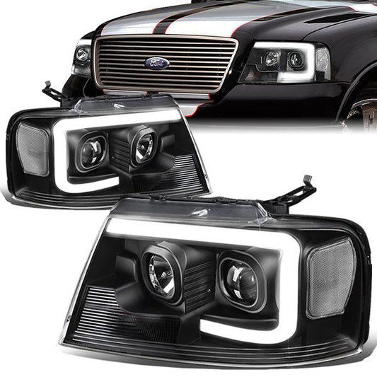 FAROS 04-08 FORD F-150 / 06-08 LINCOLN MARK LT - 3D LED - C-BAR - BLACK HOUSING / CLEAR CORNER - H11 LOW BEAM / H11 HIGH BEAM