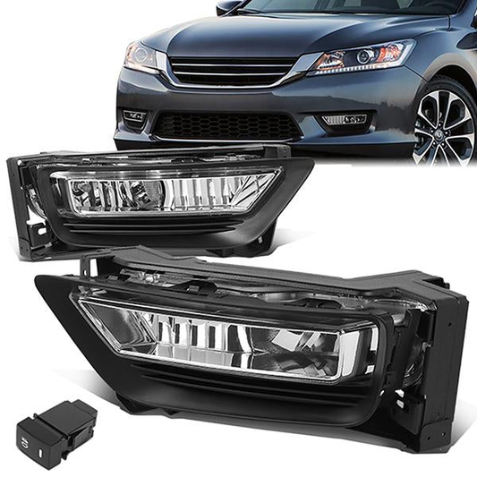 FAROS DE NIEBLA 13-15 HONDA ACCORD SEDAN - WITH SWITCH - CHROME / CLEAR