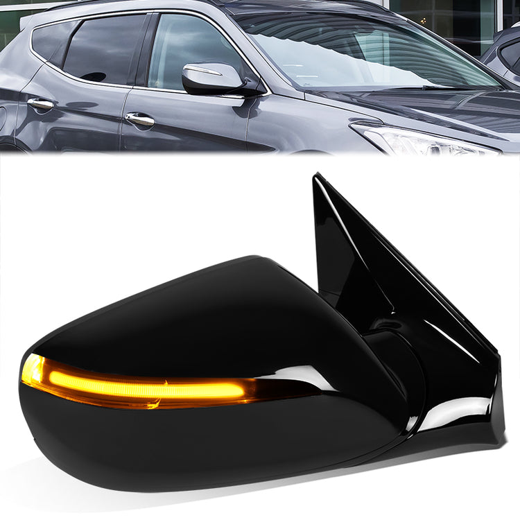 RETROVISOR MIRROR - OE STYLE - HYUNDAI SANTA FE SPORT 2013-2016 - WITH POWER WITH HEATED GLASS WITH TURN SIGNAL - PASSENGER RIGHT SIDE - BLACK