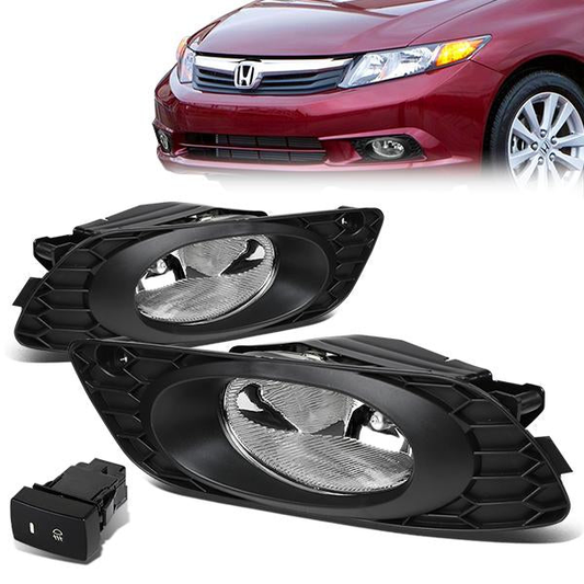 FAROS DE NIEBLA 12 HONDA CIVIC - 4-DR - W/ SWITCH - H11 BULB - CLEAR