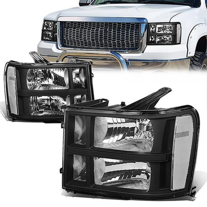 FAROS 07-13 GMC SIERRA 1500 / 07-14 GMC SIERRA 2500, 3500 - DOES NOT FIT 2007 CLASSIC OLD BODY STYLES - BLACK HOUSING / CLEAR CORNER