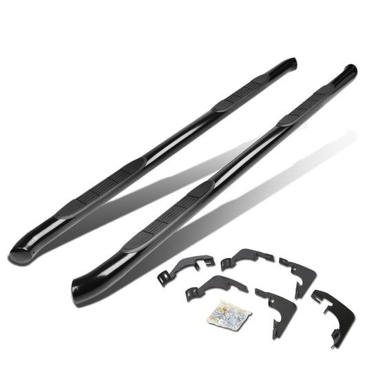 ESTRIBOS 3" - ROUND - 45 DEG - 15-24 CHEVROLET COLORADO, GMC CANYON - CREW CAB - BLACK