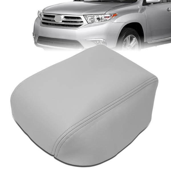 nan CENTER CONSOLE LID COVER - 08-13 TOYOTA HIGHLANDER - LEATHER - GRAY