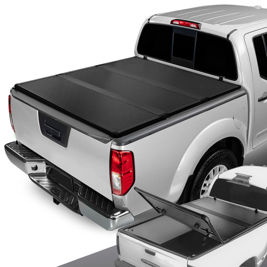 TAPADERA DE CAJUELA TONNEAU COVER - HARD TRI-FOLD - 05-21 NISSAN FRONTIER - FITS MODELS WITHOUT BED RAIL SYSTEM - FITS 5FT FLEETSIDE / STYLESIDE BED MODELS ONLY