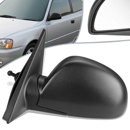 RETROVISOR MIRROR - OEM - 02-05 HYUNDAI ACCENT - MANUAL - TEXTURED - BLACK - LEFT
