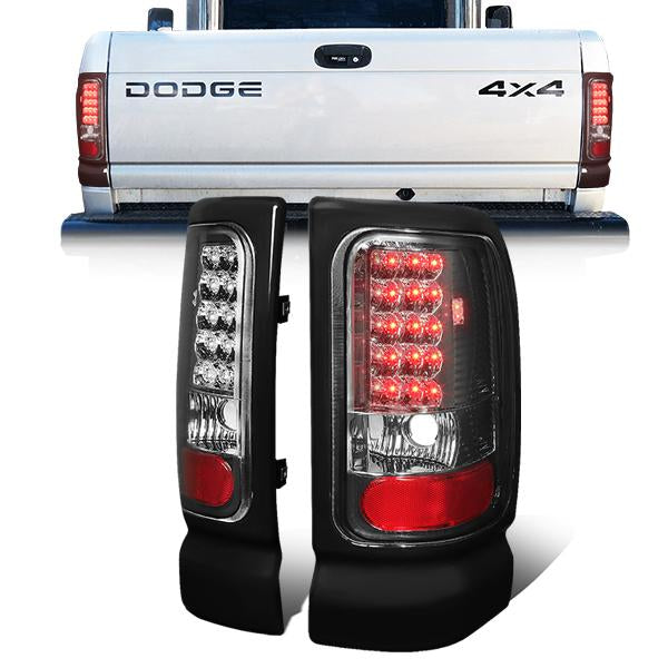 FAROS TRASEROS 94-01 DODGE RAM 1500 / 94-02 DODGE RAM 2500 , 3500 - LED - CHROME / SMOKE